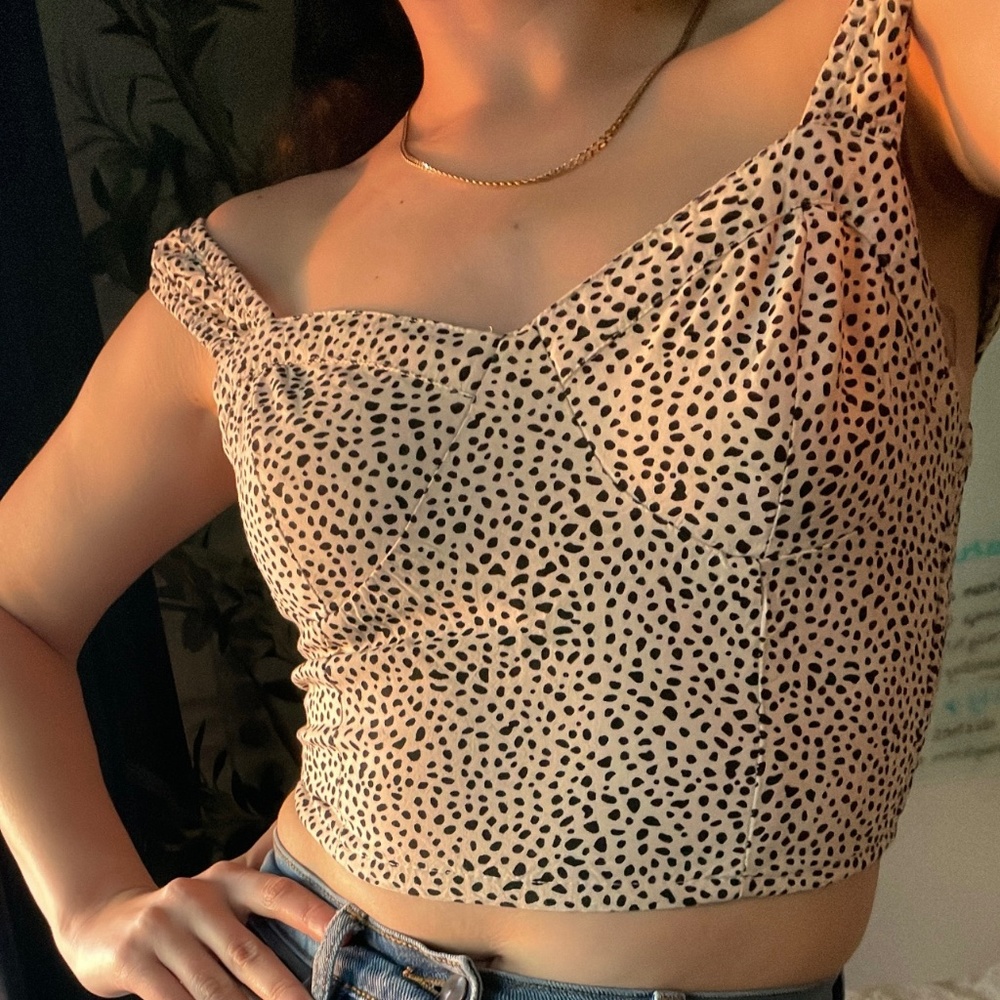 JAPNA Print Bustier Crop Top